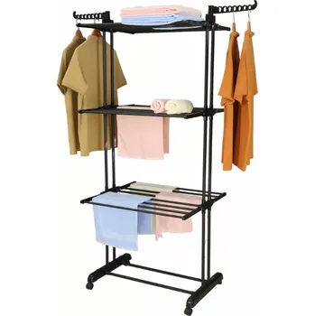 Organizér oblečení Herzberg Home & Living Herzberg HG-8034BB: Moving Clothes Rack - Black