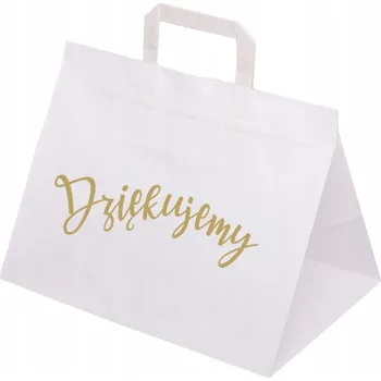 Svatební dekorace SVATEBNÍ PAPÍROVÁ TAŠKA 32x22x24,5 cm SVATEBNÍ HOSTINA NA DORT, PODĚKOVÁNÍ, 50 ks