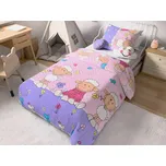 Krepové povlečení do postýlky OVEČKY růžové Rozměr povlečení: 45 x 65 cm | 90 x 135 cm