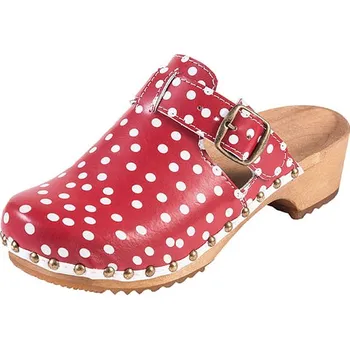 Dámská zdravotní obuv Buxa Pohodlné dřeváky PE15 - Červená s bílým puntíkem Velikost: 39