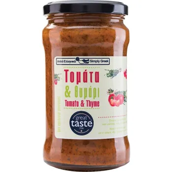 Rostlinná pomazánka Simply Greek | Rajčatová omáčka s tymiánem pro každodenní pokrmy a svačiny - 280 g