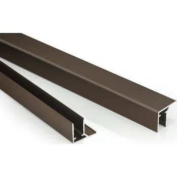 Stavební profil Ukončovací profil s okapnicí polykarbonát , provedení elox bronz, tl. 10 mm, délka 6 m