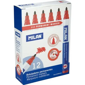 Permanentní popisovač červený Milan fix červený kulatý kancelářský fix 1 ks
