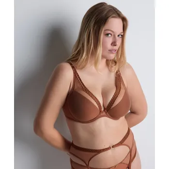 Souprava dámského spodního prádla Podprsenka vyztužená AUBADE (4MF12-05), Velikost 80F, Barva hnědá