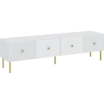 Televizní stolek Televizní stolek 2D ALMONTE bílá/zlatá