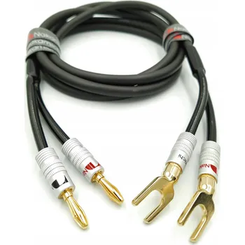 elektrický kabel NAKAMICHI Reproduktorový kabel OFC 2x1,5mm2 s banánky, 2m