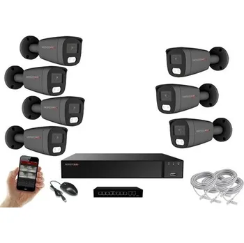 Kompletní kamerový systém MS AI Hybrid light IP 7 kamerový set se switchem 5 Mpix GTube (6144K7B) (Monitorrs Security)