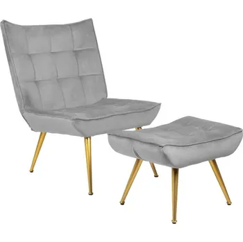 Křeslo Křeslo VINNIS s podnožkou, šedé 856681