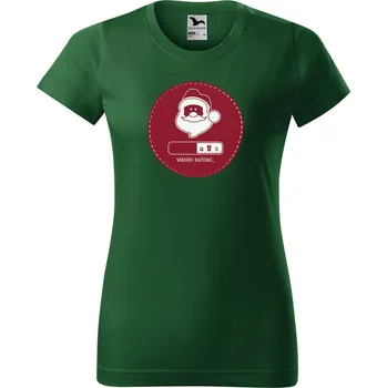 Dámské tričko Dámské tričko s potiskem Vánoční načítání Barva trička: Lahvově zelená - 06, Velikost: XS