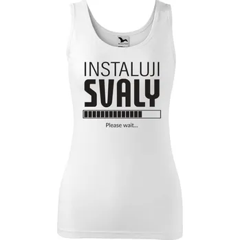 Dámské tílko s potiskem Instaluji svaly Velikost: S, Barva: Bílá