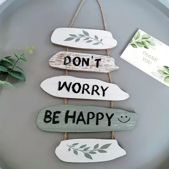 Obraz BAF DŘEVĚNÉ CEDULE DONT WORRY BE HAPPY 33 X 24 CM