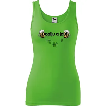 Dámské tílko s potiskem Dopiju a jdu Velikost: XS, Barva: Apple green