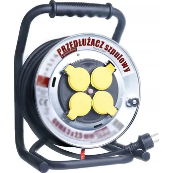 Prodlužovací kabel Prodlužovací Kabel bubnový 20m guma 3x2,5 kovový buben