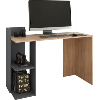 Psací stůl PC stůl, dub craft zlatý/grafit, ZINO NEW