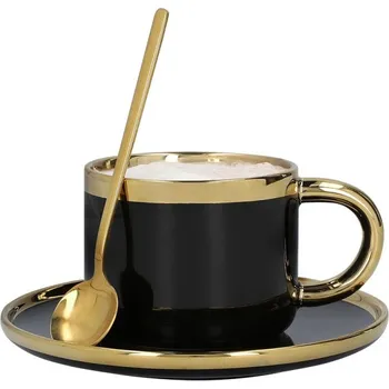 Šálek SINNES s talířkem a lžičkou ALL 978061 černý