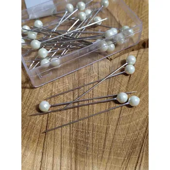 Ozdobné špendlíky délka 50 mm barva bílá