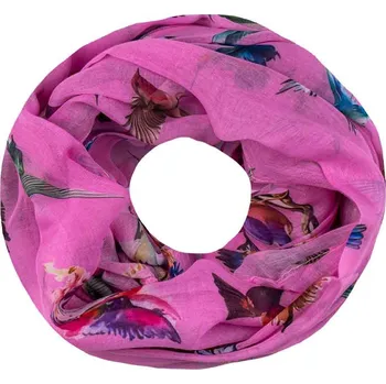 Šátek Dámský tunel kolibříci růžový 7200760