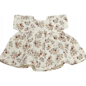 Doplněk pro panenku Šaty z mušelínu pro panenky Baby Born 42-43 cm, skořicová louka