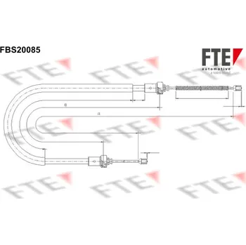 Lanko parkovací brzdy Tažné lanko, parkovací brzda FTE 9250593