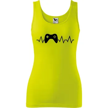 Dámské tílko s potiskem Tep gaming Velikost: 2XL, Barva: Limetková