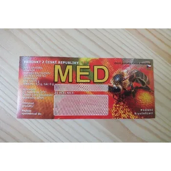 Samolepící etiketa - med (červená)