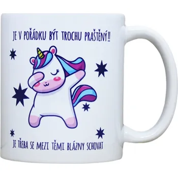 Keramický hrnek s potiskem jednorožec Objem a motiv: 550 ml bílý uvnitř