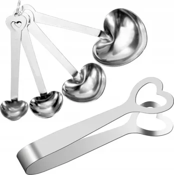 Příbor KLEŠTĚ NA KOSTKY CUKRU LŽIČKY NA CUKR SADA NEREZOVÁ OCEL 5 KS.