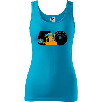 Dámské tílko s potiskem Střelená 50 let Velikost: XL, Barva: Tyrkysová