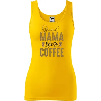 Dámské tílko Grand mama loves coffee Velikost: XL, Barva: Žlutá