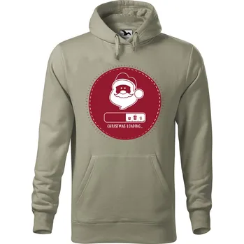 Pánská mikina Pánská mikina s potiskem Christmas loading Velikost (muž): S, Vyberte barvu: Světlá khaki