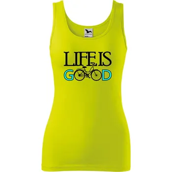 Dámské tílko s potiskem Life is good Velikost: XS, Barva: Limetková