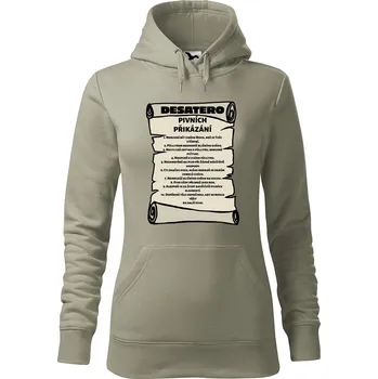 Pánská mikina Dámská mikina Pivní přikázání Velikost (žena): XS, Vyberte barvu: Světlá khaki