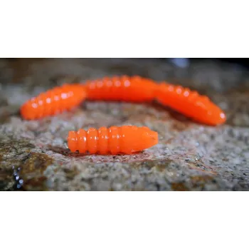 Umělá nástraha TROUT GRUB X 3 x 33 mm REDBASS - SIGNAL ORANGE - UV COLOR