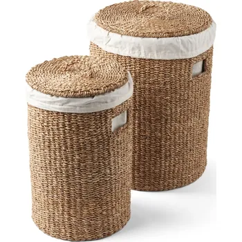 Koš na prádlo HUMDAKIN Menší proutěný koš na prádlo s víkem 32 x 50 cm hnědá