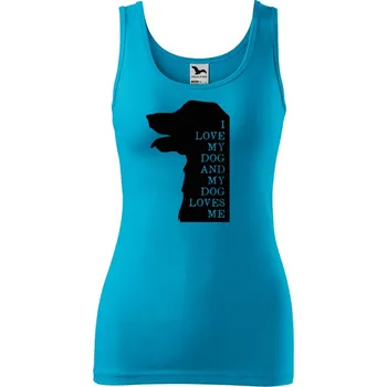 Dámské tílko s potiskem I love my dog Velikost: M, Barva: Tyrkysová