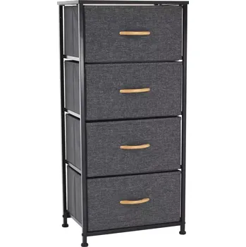 Komoda Komoda s látkovými šuplíky PALMERA TYP 2 - černá/tmavě šedá - SLEVA 3% s kodem radost25