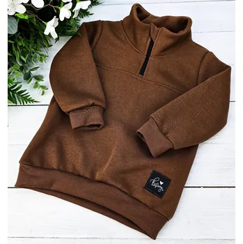 Dívčí mikina Kulišárny Mikina polo WARM HNĚDÁ VELIKOST: 98