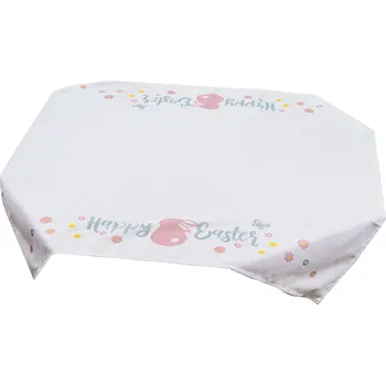 ubrus TEXTILOMANIE Bílý velikonoční ubrus HAPPY EASTER 90 × 90 cm