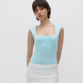 Dámské tričko Reserved - Jednobarevné body - světle tyrkysová - 449FS-60X - 449FS-60X-L