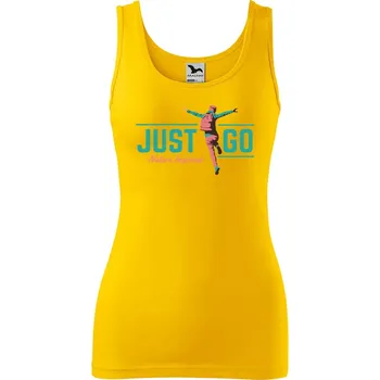Dámské tílko s potiskem Just go Velikost: S, Barva: Žlutá