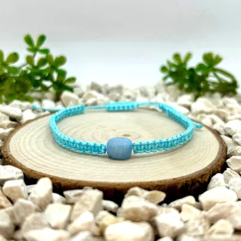 Náramek Certom Macramé náramek akvamarín | Klid a soustředění 0063