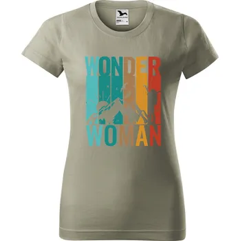 Dámské tričko Dámské tričko s potiskem Wonder woman Barva trička: Světlá khaki - 28, Velikost: M