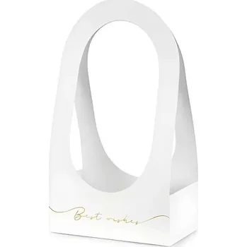 PartyDeco Box na květiny Best Wishes bílý