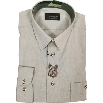 Pánská košile Pánská světlá košile s výšivkou divočáka 39