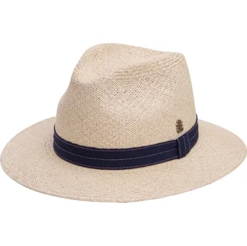 Klobouk Luxusní panamský klobouk Fedora - Mayser Andrew Navy Velikost: 59 cm (L)