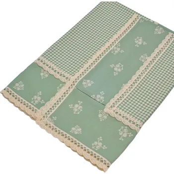 ubrus Napron - ubrus starozelený kanafas kostky a Zelenka s krajkou Vzor kanafasu: Kostičky 3x3mm, Napron rozměr: 65x65 cm