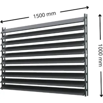 Zahradní altán SAMKIT SET pro venkovní žaluzie z hliníku RAL 7016 (antracitová): V:1000, Š:1500mm
