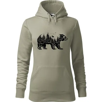 Pánská mikina Dámská mikina Medvěd Velikost (žena): M, Vyberte barvu: Světlá khaki