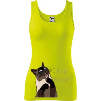 Dámské tílko s potiskem Naštvaná kočka Velikost: XL, Barva: Limetková