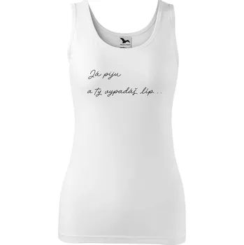 Dámské tílko s potiskem Já piju Velikost: M, Barva: Bílá